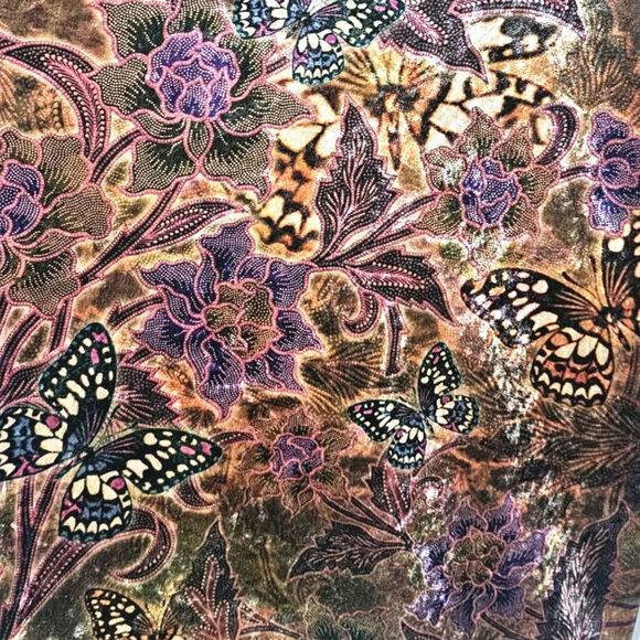 Essentials Velvet Blouse Women's Size 0X Embellished Butterflies Y2K Boho-chic - Picture 6 of 8